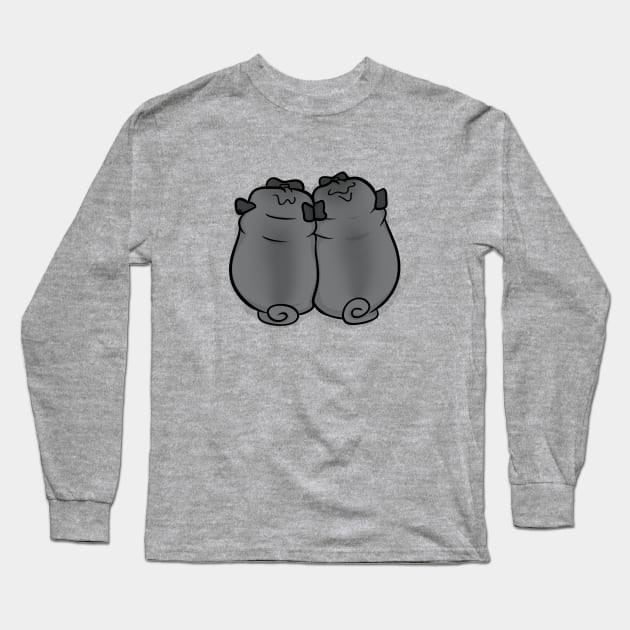 Puggy Snuggles Long Sleeve T-Shirt by Inkpug
